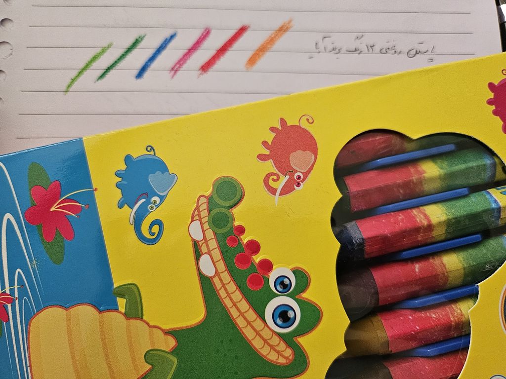 مداد شمعی 12+2 رنگ آریا